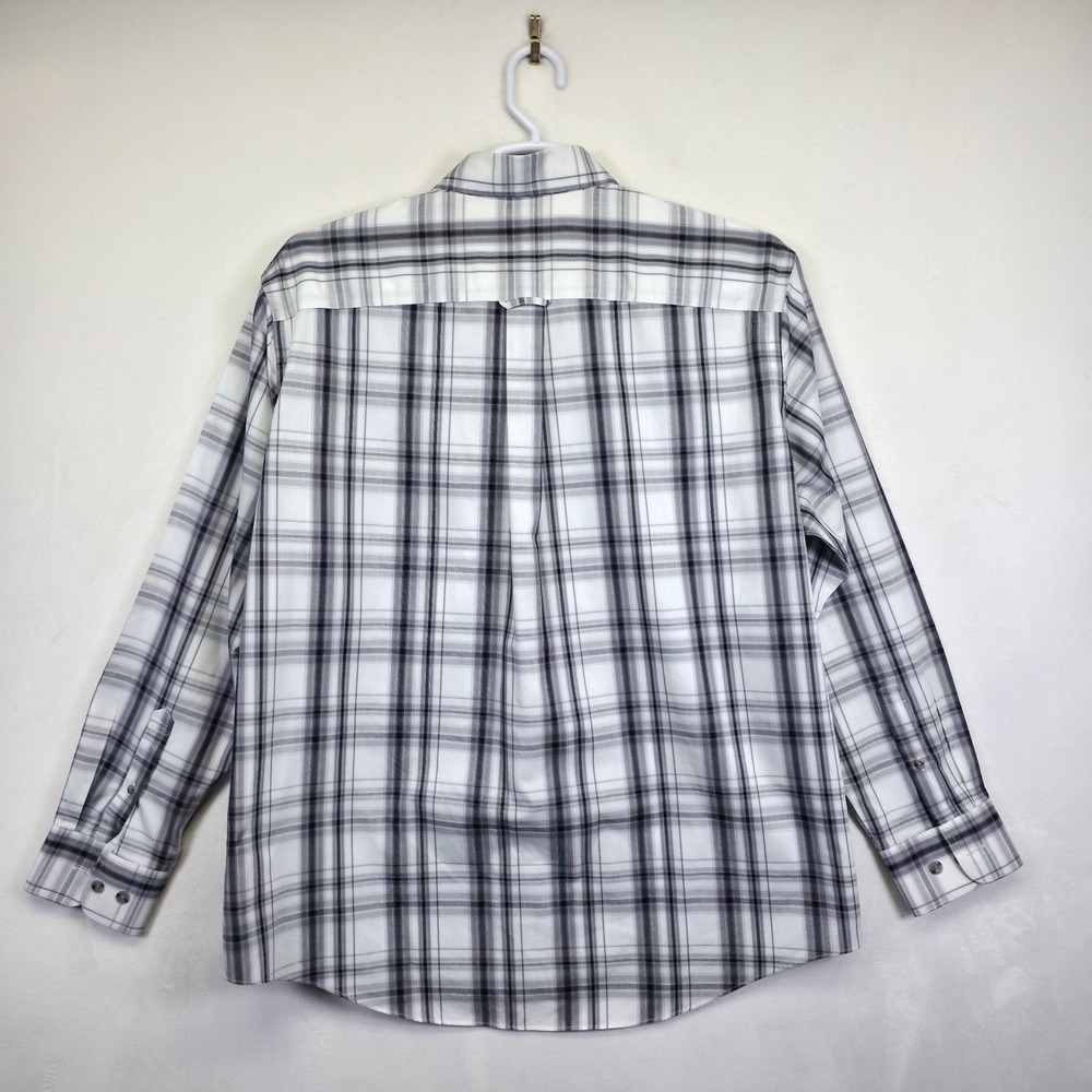 Cabela's Button Up Shirt Mens L Gray Plaid Business Casual Preppy Heritage - Picture 8 of 16